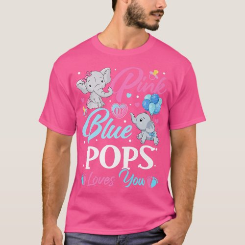 Elephant Blue Pink POPS Loves You Pregnancy Reveal T_Shirt