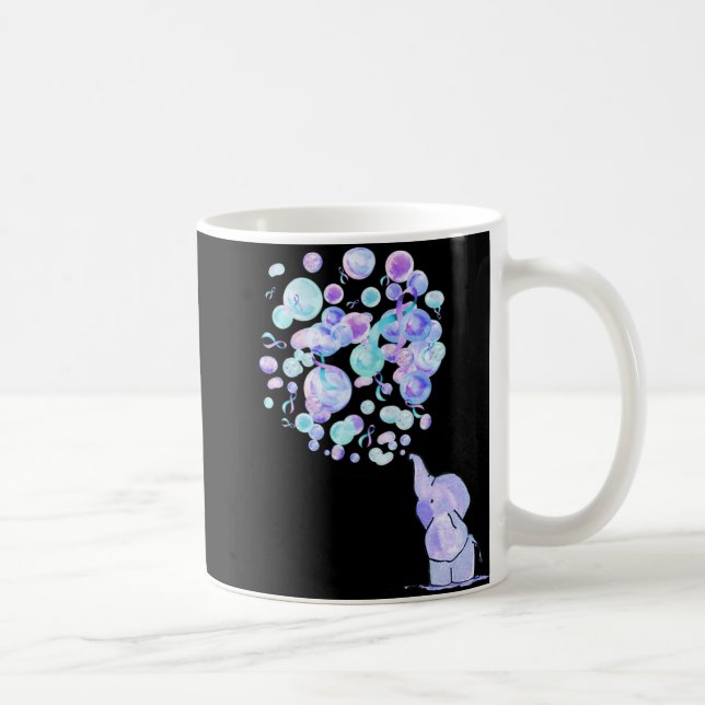 Elephant Blue Purple Balloons Suicide Prevention A Coffee Mug (Right)