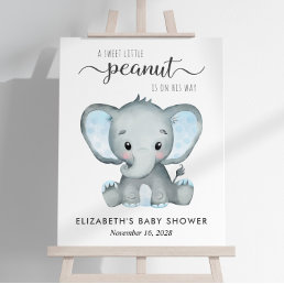 Elephant Blue Watercolor Baby Boy Shower Foam Board