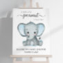 Elephant Blue Watercolor Baby Boy Shower Foam Board
