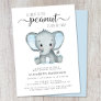 Elephant Blue Watercolor Baby Boy Shower Invitation