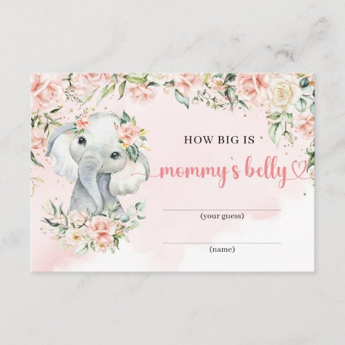 Elephant blush flowers How big is mommys belly Enclosure Card