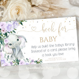 Elephant Blush Purple Lavender  Enclosure Card