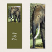 Elephant bookmark Save My Place! (Front & Back)