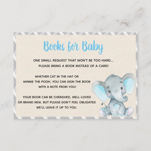 Elephant Books for Baby Card Boy Blue