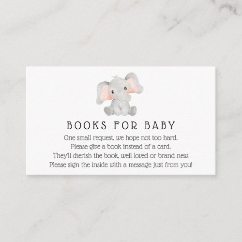 Elephant Books for Baby Enclosure Card