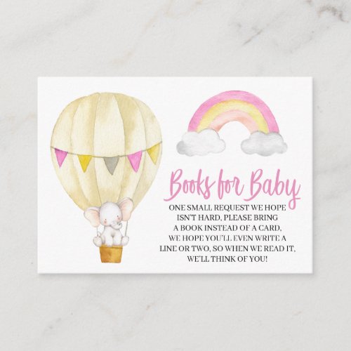 Elephant Books For Baby Enclosure Card