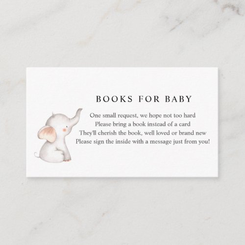 Elephant Books for Baby insert card