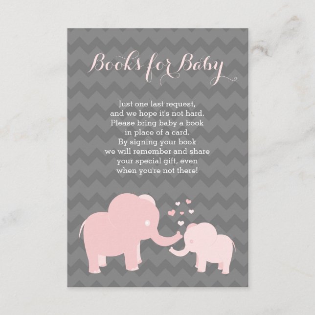 Elephant Books For Baby Insert Pink Grey (Front)