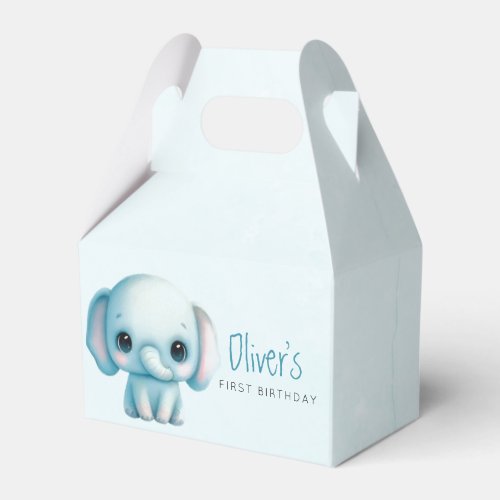 Elephant boy 1st birthday  favor boxes