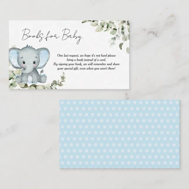 Elephant Boy Baby Shower Books for Baby Enclosure Card Zazzle