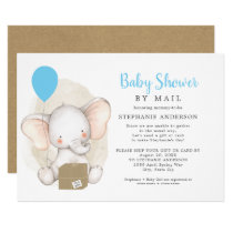 Elephant Boy Baby Shower by Mail Invitation Elephant Boy Baby Shower by Mail Invitation