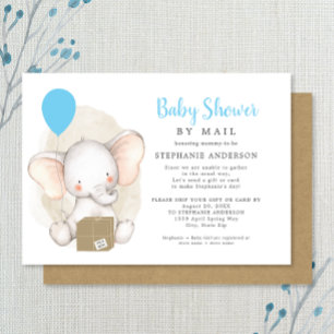 Elephant Boy Baby Shower by Mail Invitation