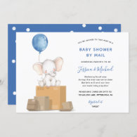 Elephant Boy Baby Shower by Mail invitation