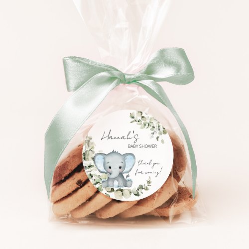 Elephant Boy Baby Shower Favor Classic Round Sticker