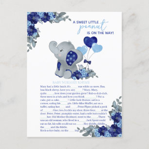 Elephant Boy Baby Shower Game Postcard