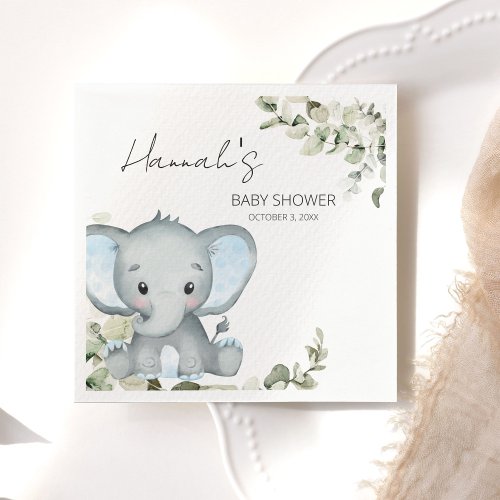 Elephant Boy Baby Shower Napkins