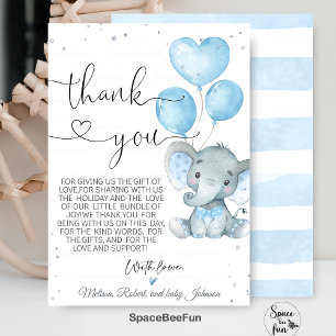 Elephant Boy Baby Shower Safari card thank you