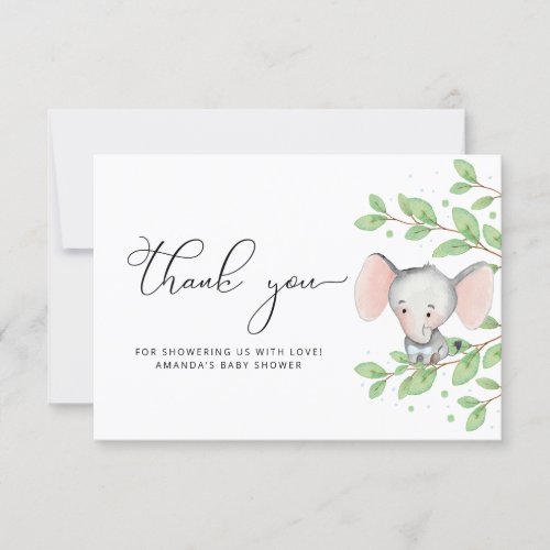 Elephant Boy Baby Shower Thank You Card