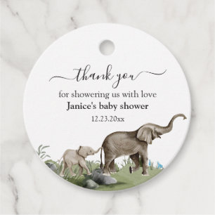 Elephant Boy Baby Shower Thank You Favor Tags