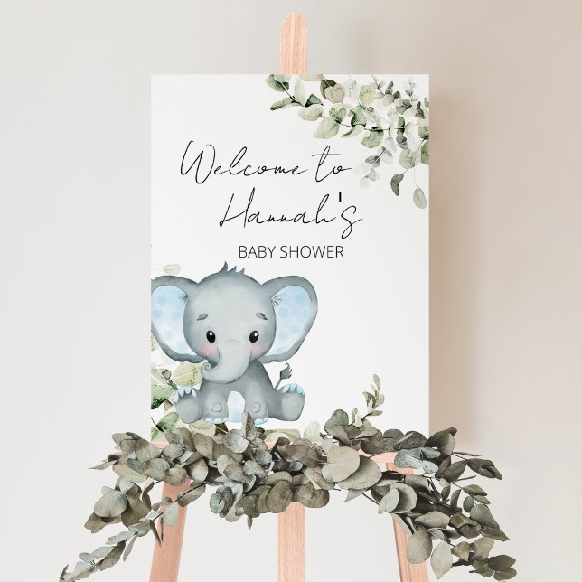 Elephant Boy Baby Shower Welcome Sign (Creator Uploaded)