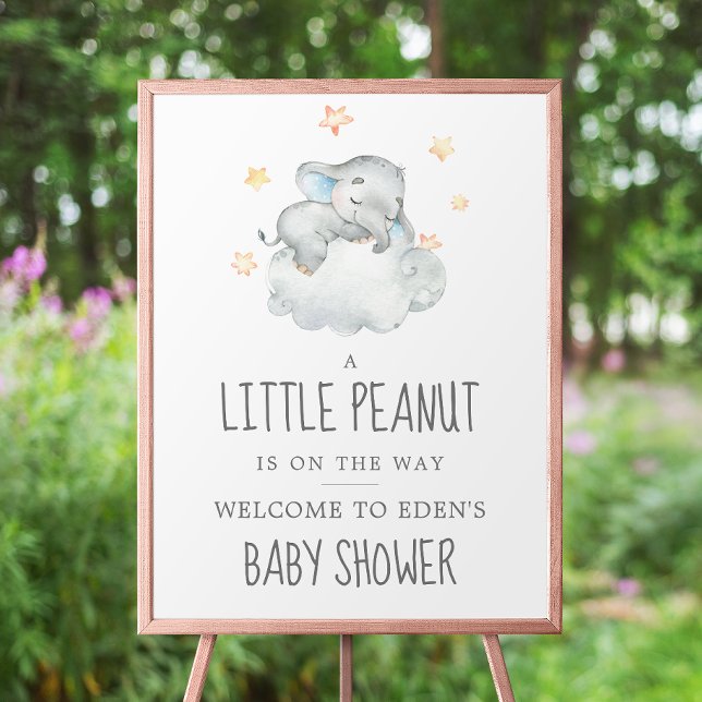 Elephant Boy Little Peanut Baby Shower Welcome Poster (Creator Uploaded)