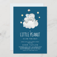 Elephant Boy | Navy Little Peanut Baby Shower Invitation