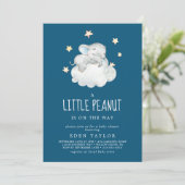 Elephant Boy | Navy Little Peanut Baby Shower Invitation (Standing Front)