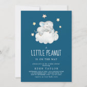 Elephant Boy | Navy Little Peanut Baby Shower Invitation (Front)