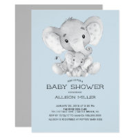 Elephant Boys baby Shower Invitation