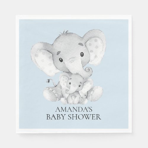 Elephant Boys Baby Shower Paper Napkins