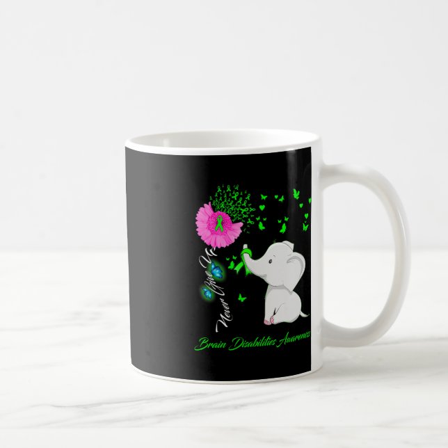 Elephant Brain Disabilities Awareness  Coffee Mug (Right)