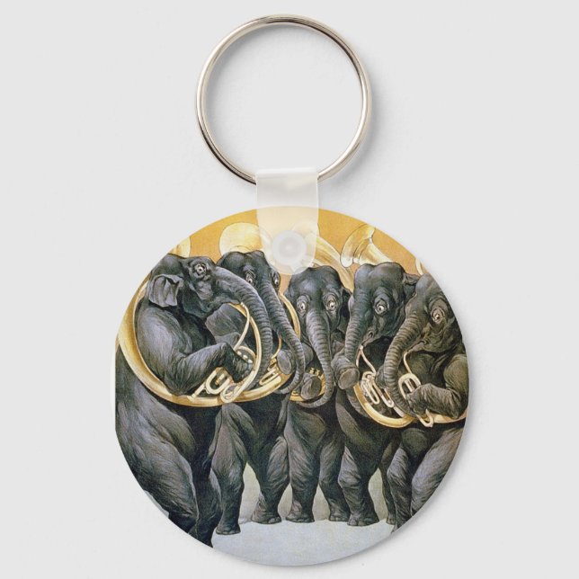 Elephant Brass Band Keychain (Front)