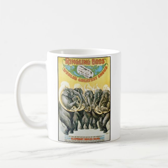 Elephant Brass Band - Vintage Show Poster Coffee Mug (Left)