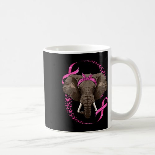 Elephant Breast Cancer Awareness Pink Bandana Surv Coffee Mug