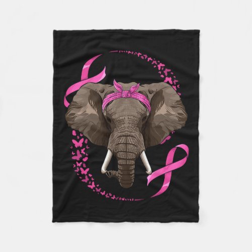 Elephant Breast Cancer Awareness Pink Bandana Surv Fleece Blanket