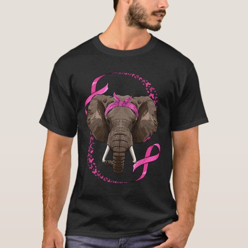 Elephant Breast Cancer Awareness Pink Bandana Surv T_Shirt