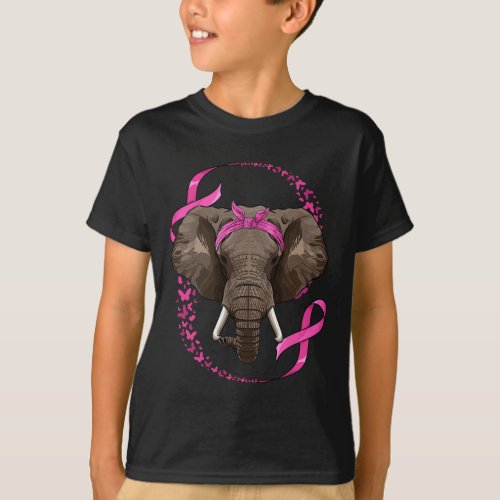 Elephant Breast Cancer Awareness Pink Bandana Surv T_Shirt