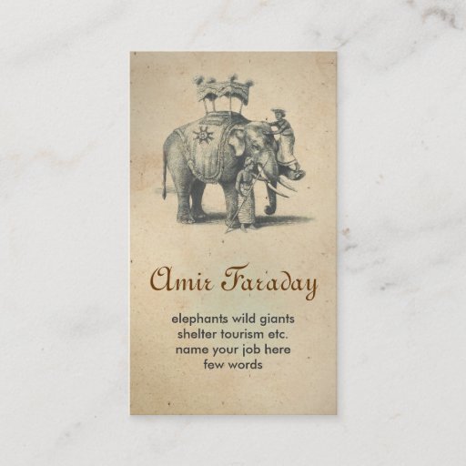 Customizable elephant business card