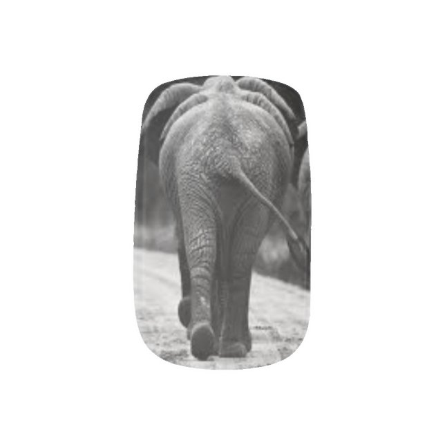 Elephant Butt Nails Minx Nail Art (Left Thumb)