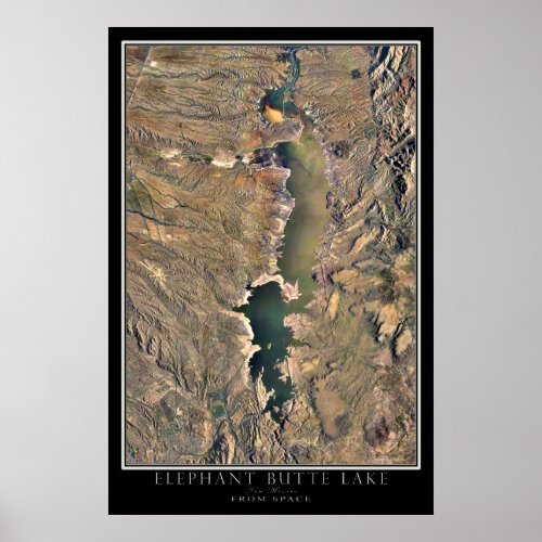Elephant Butte Lake New Mexico From Space Poster
