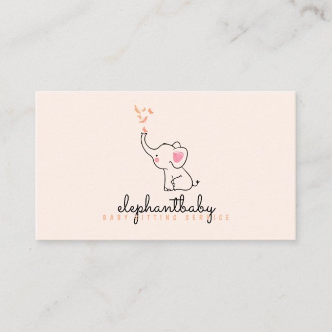 Elephant Butterflies Nose Business Card