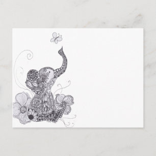 Elephant Butterfly Postcard