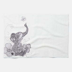 Elephant Butterfly Towel