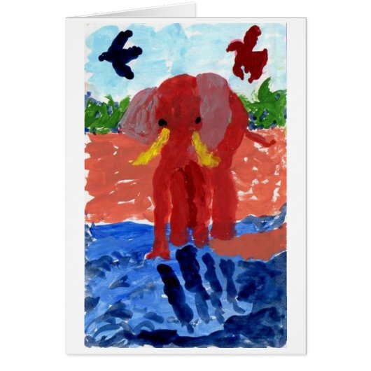Elephant by the river cards (Front)