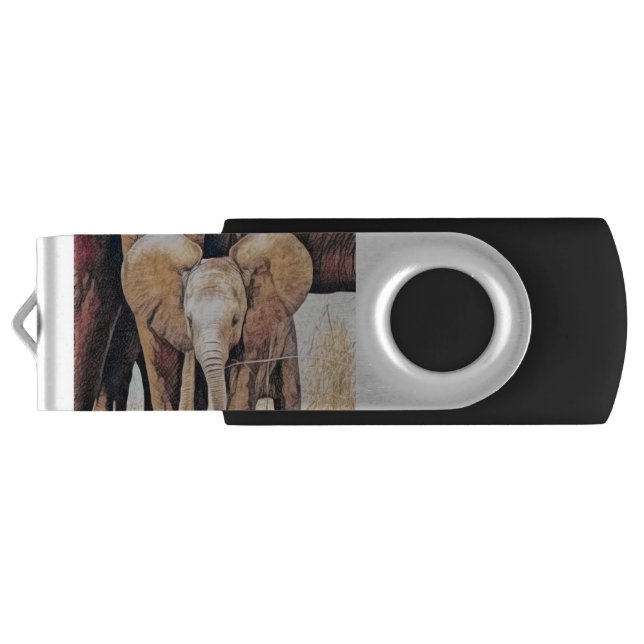 Elephant Calf Flash Drive (Back)