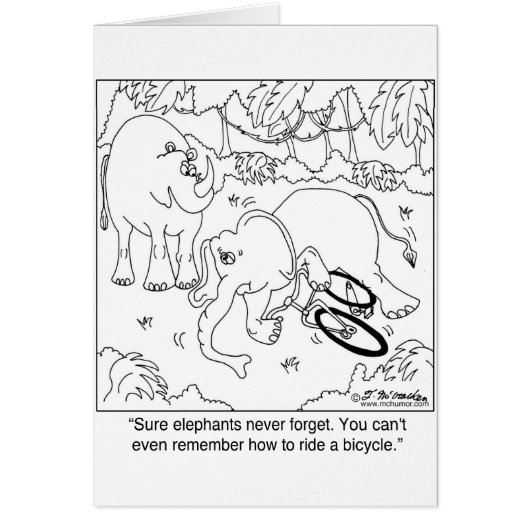 Elephant Can’t Remember How To Ride A Bike Cards (Front)