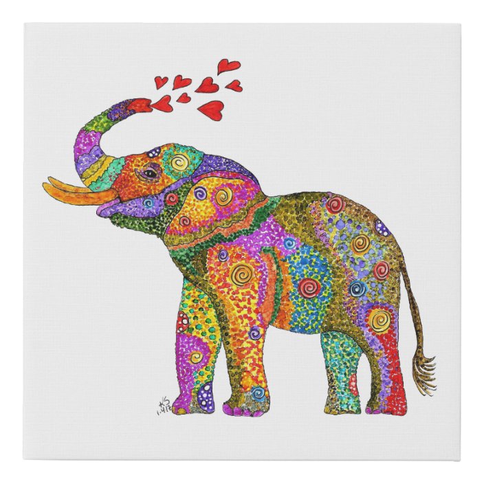 Elephant Canvas Foam Core Easy Peel Stick 10x10 Zazzle Com