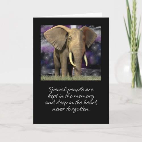 Elephant card blank never forget