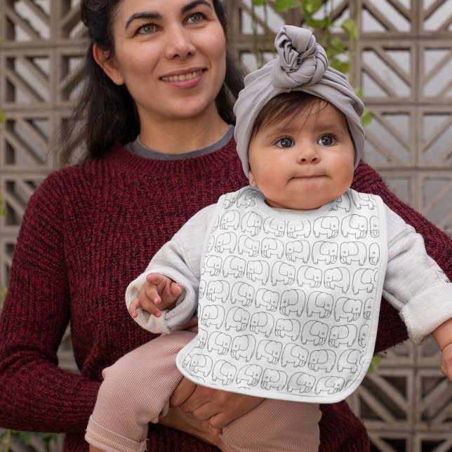 Elephant Cartoon Baby Bib (hand drawing elephant kid, infant, newborn baby food safety bib, neck bib, dress dirty free baby bib)